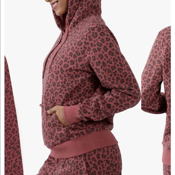 90 DEGREE BY REFLEX Patterned Brushed Pullover Hoodie - Picture 4 of 5